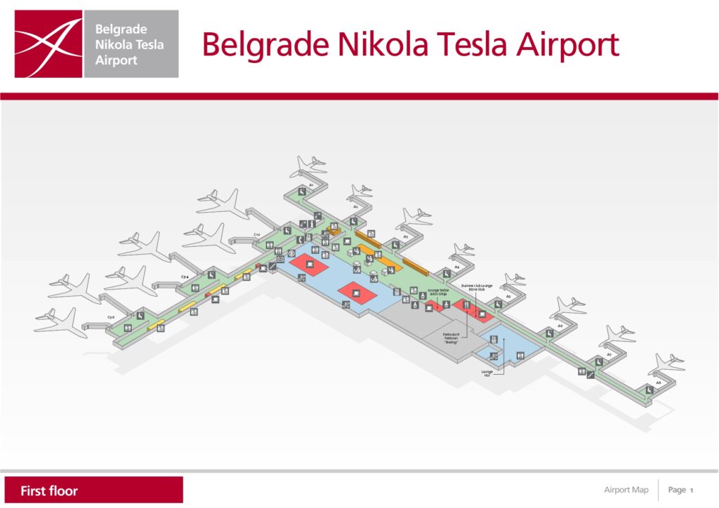 maps airport belgrade